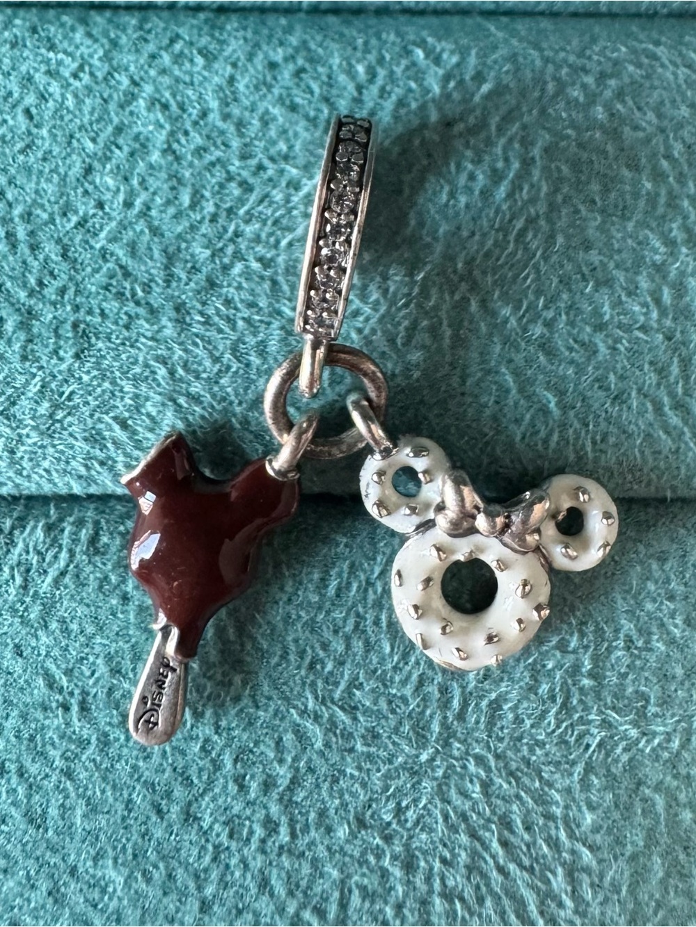 Pandora Brown & White Mickey Ice Cream and Donut Charm Dangle